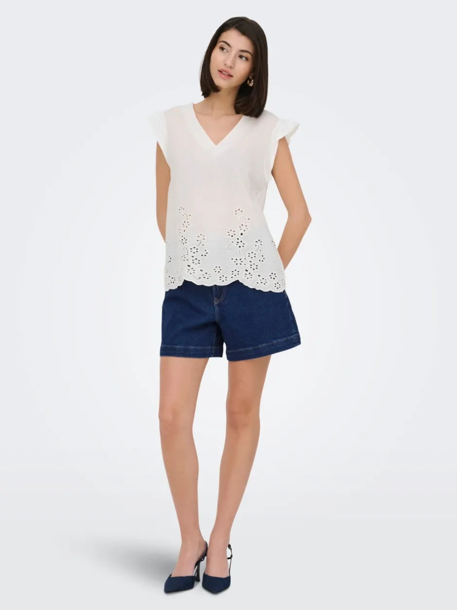 Discount JDYVALERIE Høj talje Regular fit City-shorts Dame Shorts|Double Denim