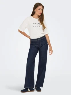 Sale JDYVANESSA Mellemhøj talje Wide leg fit Jeans Dame Jeans|Jeans