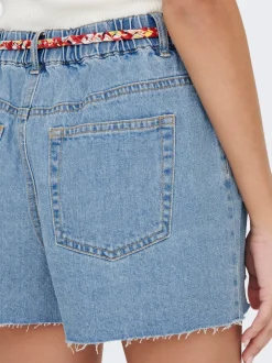 Hot JDYZIGGA Høj talje Loose fit Denim-shorts Dame Shorts|Double Denim