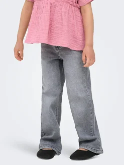 New KMGJUICY Mellemhøj talje Wide leg fit Jeans Børn Tøj·Jeans