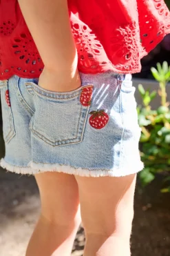 New KMGROBYN Mellemhøj talje Straight fit Denim-shorts Børn Tøj·Shorts