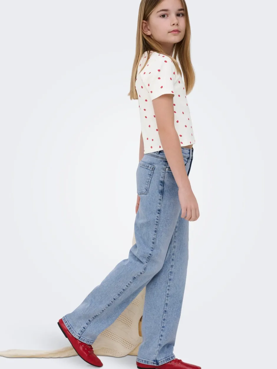 New KOGBLAIR Mid rise Wide leg fit Jeans Børn Tøj·Jeans