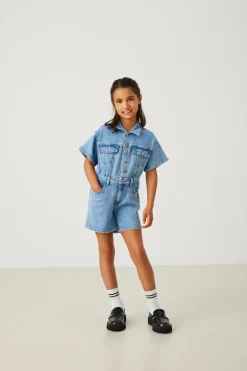 Hot KOGCASTEL Regular fit Denimjumpsuit Børn Tøj·Shorts|Tøj·Jumpsuits