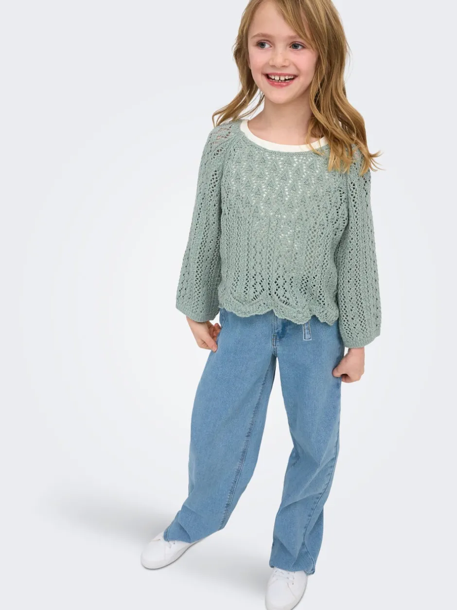 Online KOGFREE Mellemhøj talje Wide leg fit Jeans Børn Tøj·Jeans