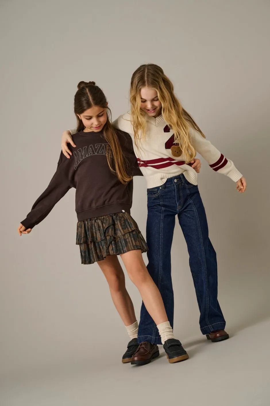 Best KOGHOPE Høj talje Wide leg fit Ankellængde Jeans Børn Tøj·Jeans