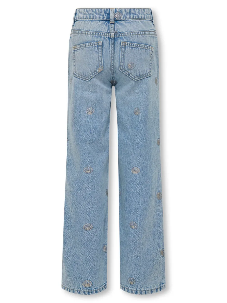 New KOGJUICY Høj talje Wide leg fit Jeans Børn Tøj·Jeans