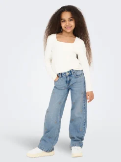 New KOGJUICY Høj talje Wide leg fit Jeans Børn Tøj·Jeans