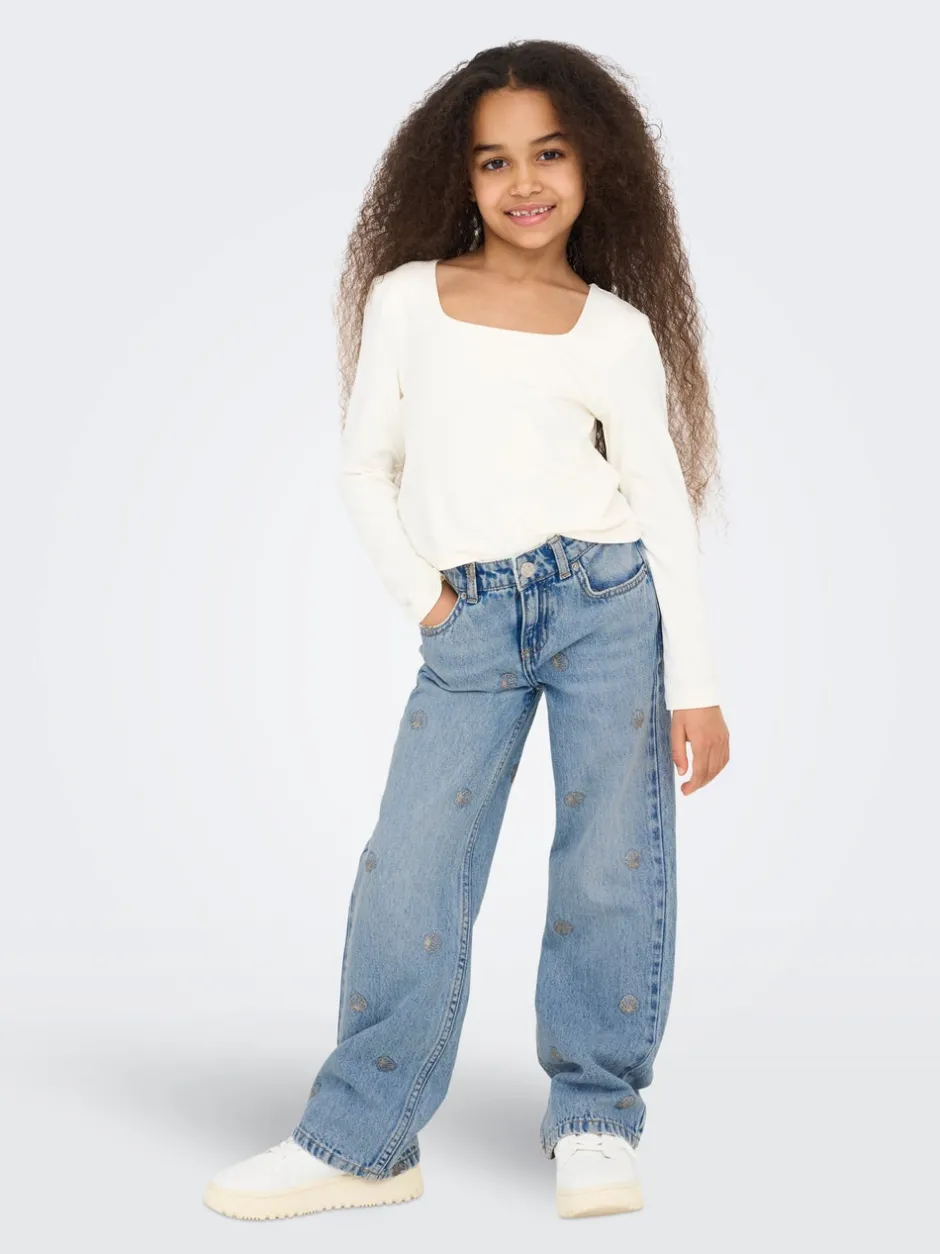 New KOGJUICY Høj talje Wide leg fit Jeans Børn Tøj·Jeans