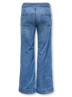 Clearance KOGMADISON Høj talje Wide leg fit Ankellængde Jeans Børn Tøj·Jeans