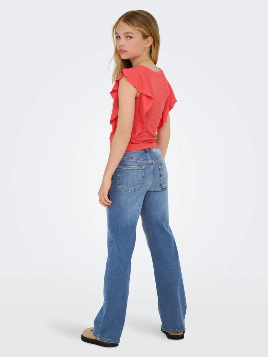 Hot KOGMADISON Mellemhøj talje Wide leg fit Jeans Børn Tøj·Jeans