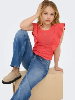 Hot KOGMADISON Mellemhøj talje Wide leg fit Jeans Børn Tøj·Jeans