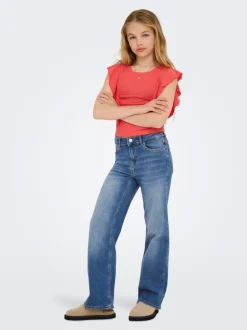 Hot KOGMADISON Mellemhøj talje Wide leg fit Jeans Børn Tøj·Jeans