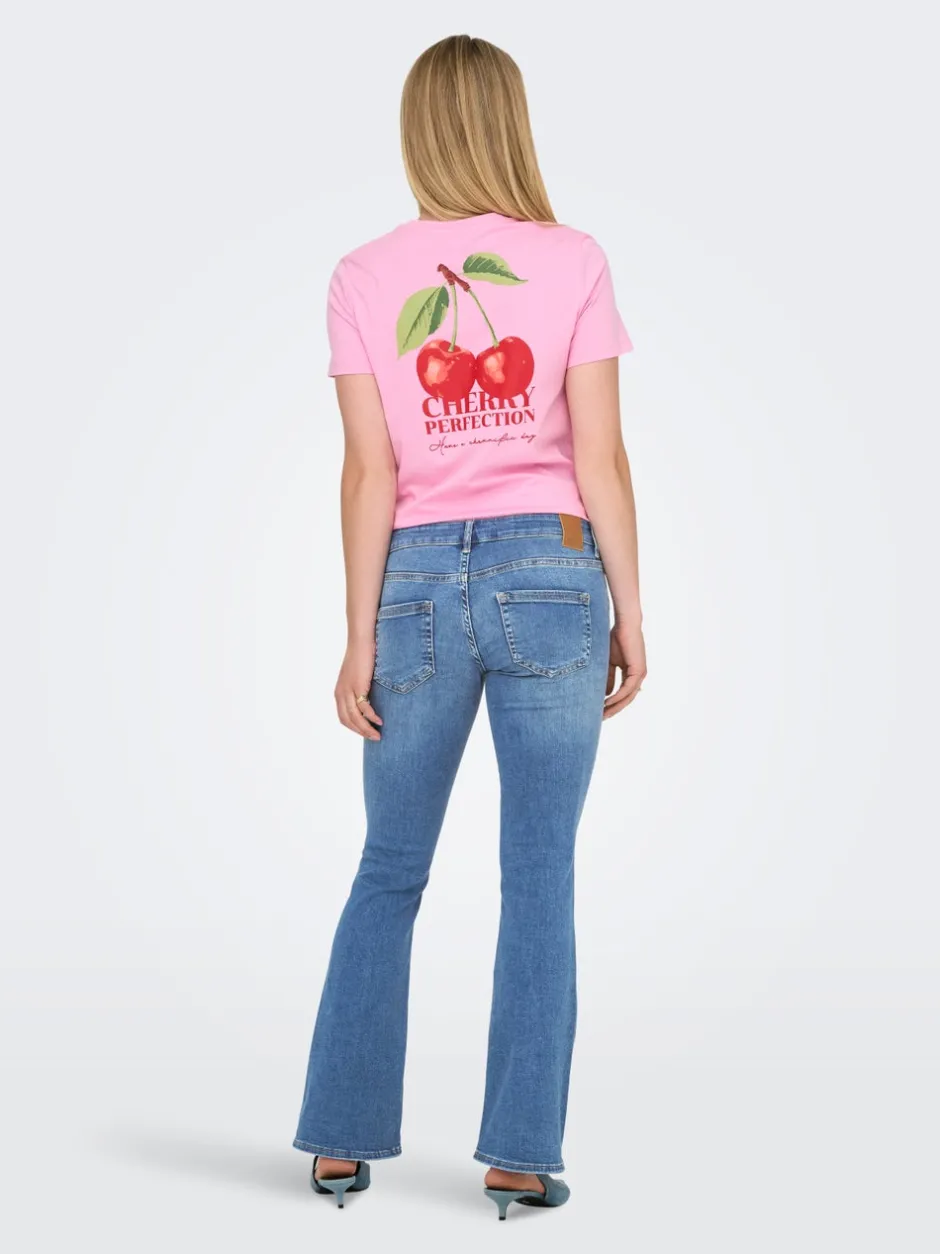 Sale OLMBLUSH Mellemhøj talje Flared fit Jeans Dame Jeans