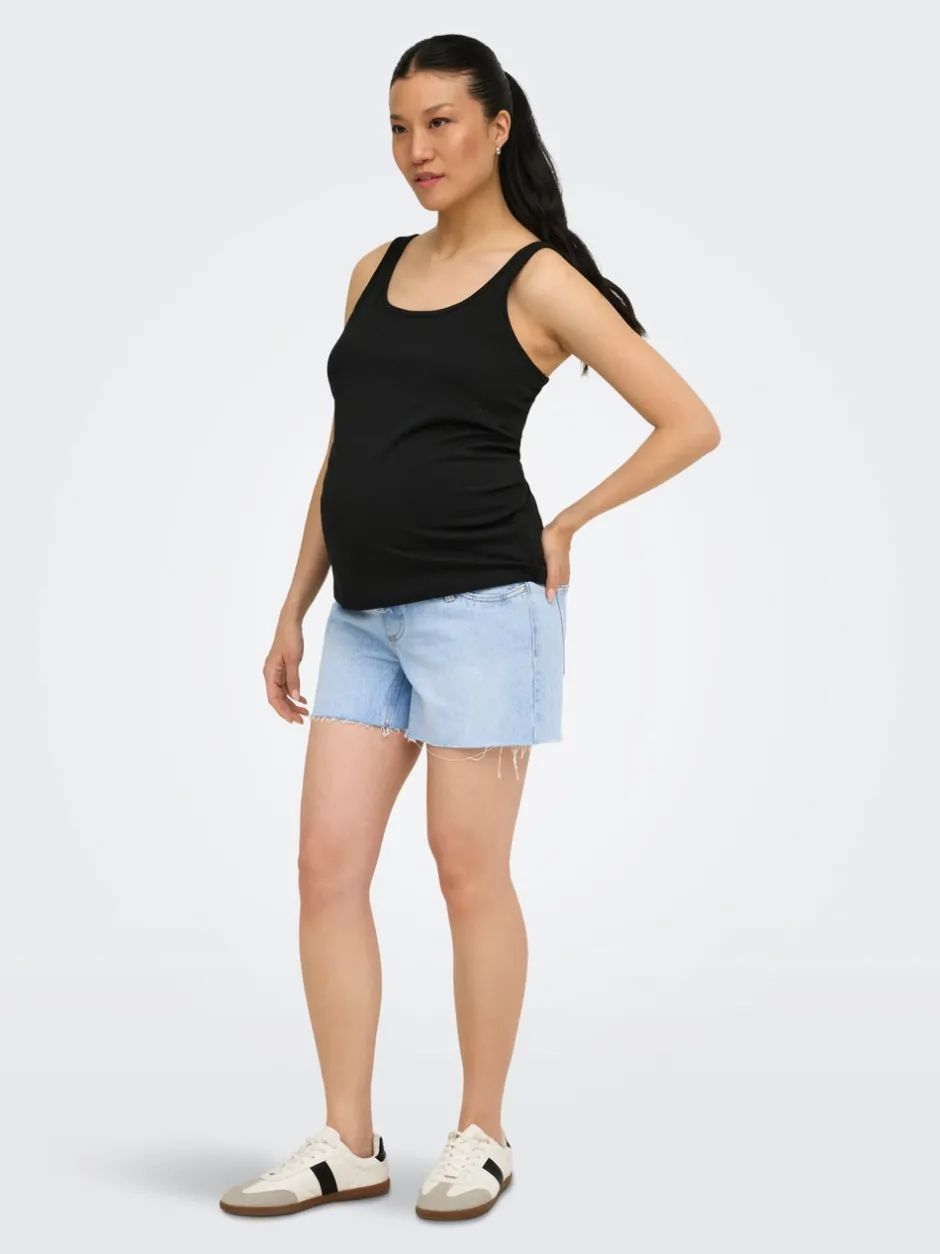 Clearance OLMGABI Mellemhøj talje Regular fit Denim-shorts Dame Shorts|Denimshorts