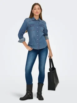 Hot ONLALICE Denim-skjorte Dame Skjorter