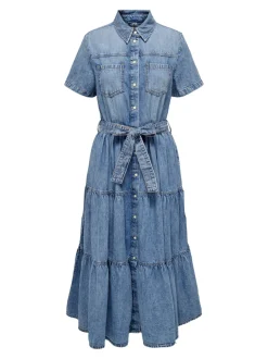 Hot ONLALIYAH Lang kjole Dame Kjoler|Double Denim