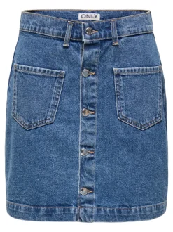Online ONLAMAZING Denim Denim-nederdel Kort nederdel Dame Nederdele|Denimnederdele