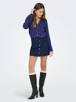Outlet ONLAMAZING Denim Denim-nederdel Kort nederdel Dame Nederdele|Denimnederdele