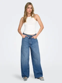 Discount ONLAMBER Lav talje Baggy fit Jeans Dame Jeans|Jeans