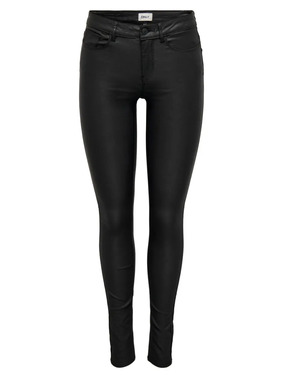 Outlet ONLANNE Skinny fit Coatede læderbukser Dame Bukser