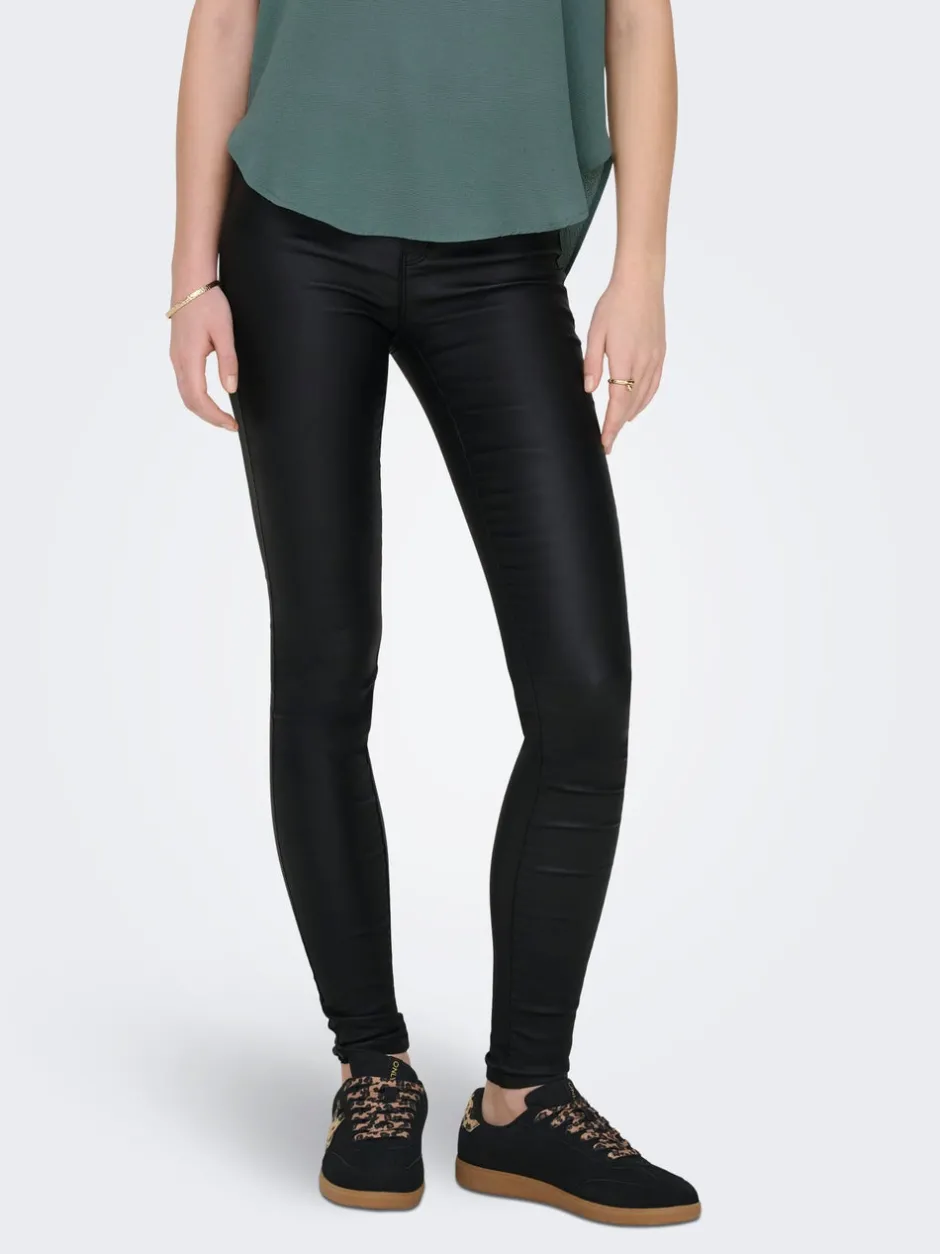 Outlet ONLANNE Skinny fit Coatede læderbukser Dame Bukser