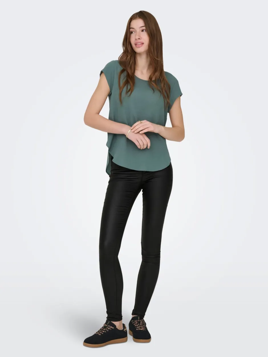Outlet ONLANNE Skinny fit Coatede læderbukser Dame Bukser