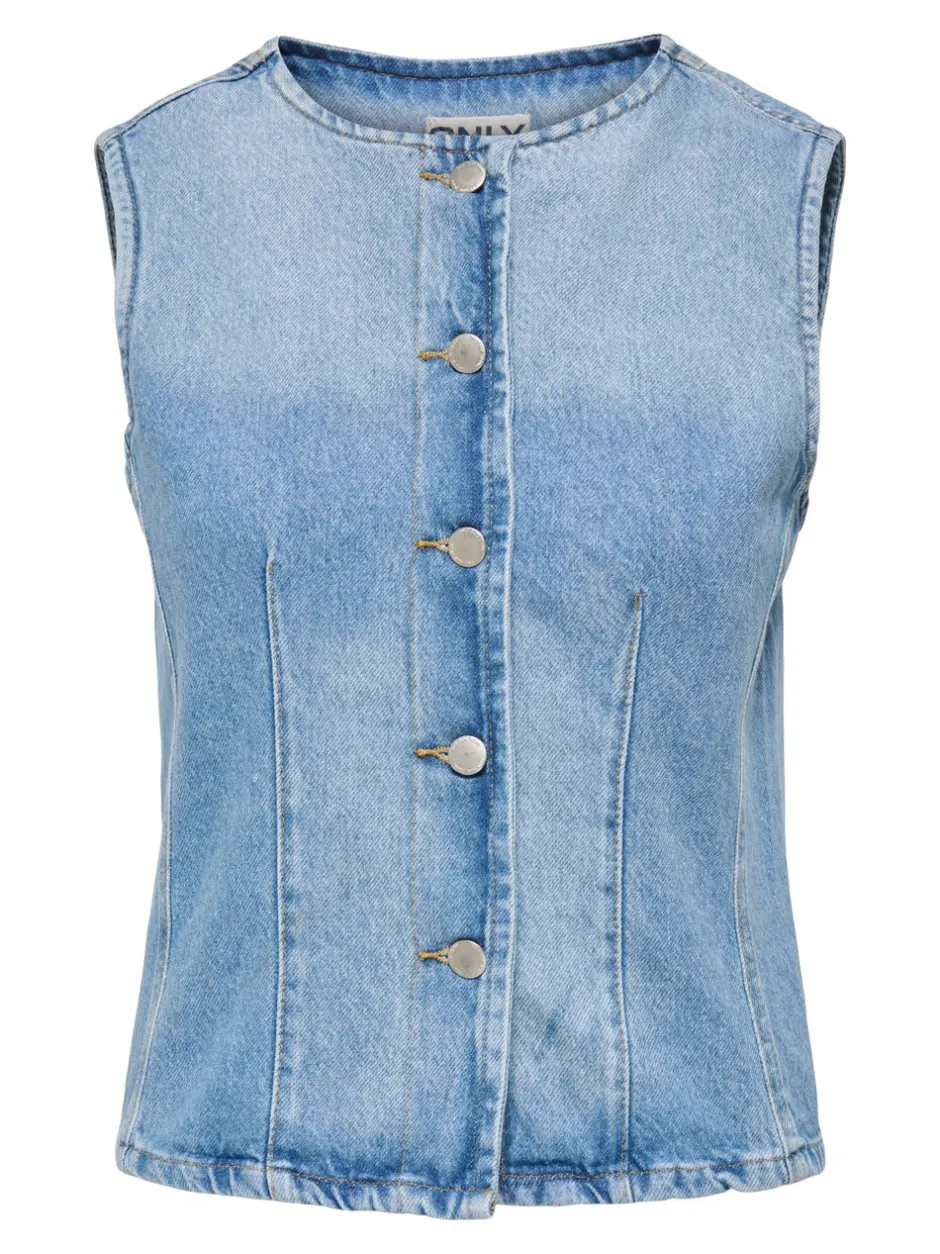Sale ONLAYA Tailored vest Dame Double Denim|Toppe