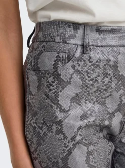 Hot ONLAZULA Straight fit Coatede læderbukser Dame Bukser
