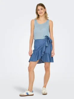 Clearance ONLBEA Denim Denim-nederdel Kort nederdel Dame Nederdele|Denimnederdele