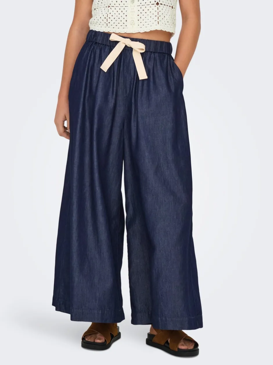 Clearance ONLBEA Høj talje Wide leg fit Ankellængde Jeans Dame Jeans|Jeans