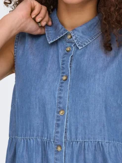 New ONLBEA Kort kjole Dame Kjoler|Double Denim