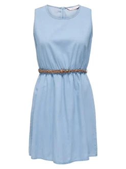 New ONLBEA Kort kjole Dame Kjoler|Double Denim