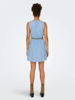 New ONLBEA Kort kjole Dame Kjoler|Double Denim