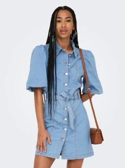 Hot ONLBELIS Midikjole Dame Kjoler|Double Denim