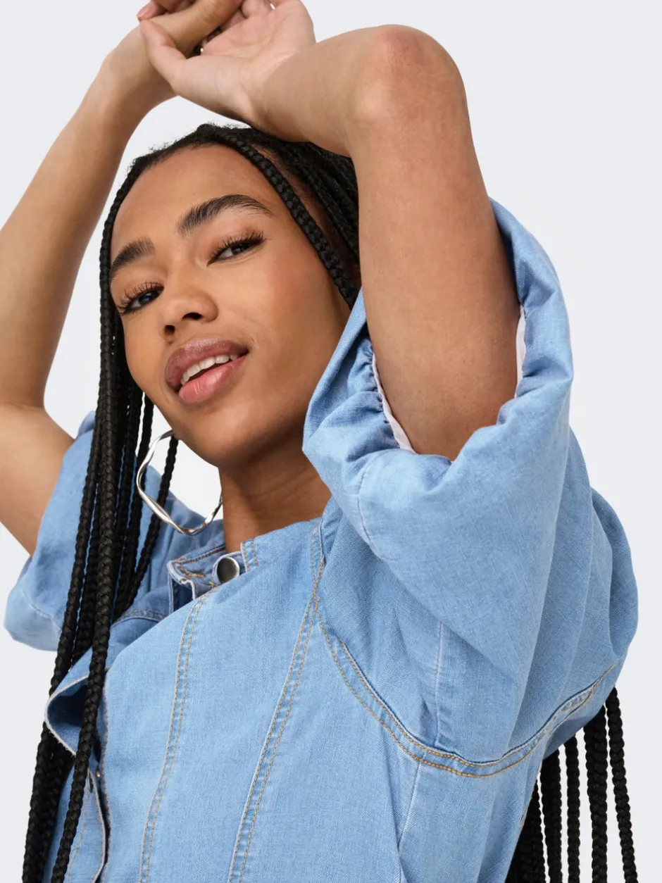 Hot ONLBELIS Midikjole Dame Kjoler|Double Denim
