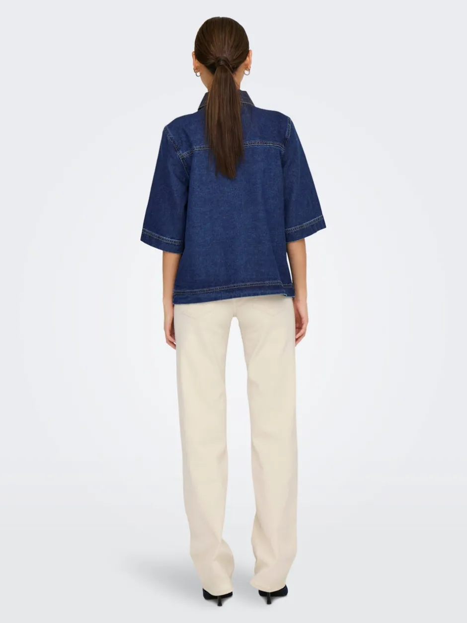 Online ONLBELLE Denim-skjorte Dame Double Denim|Skjorter