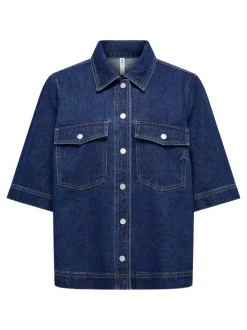Online ONLBELLE Denim-skjorte Dame Double Denim|Skjorter