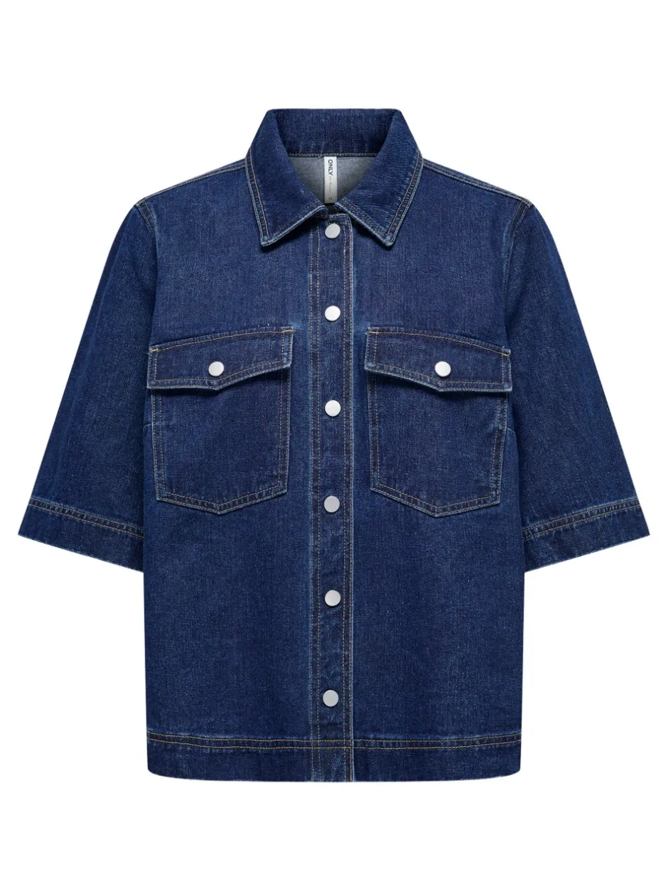 Online ONLBELLE Denim-skjorte Dame Double Denim|Skjorter