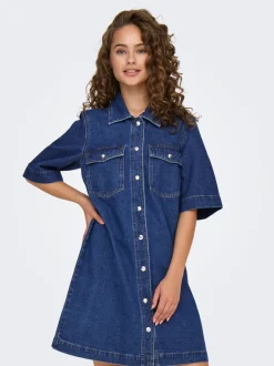 Sale ONLBELLE Kort kjole Dame Kjoler|Double Denim