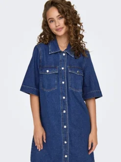 Sale ONLBELLE Kort kjole Dame Kjoler|Double Denim