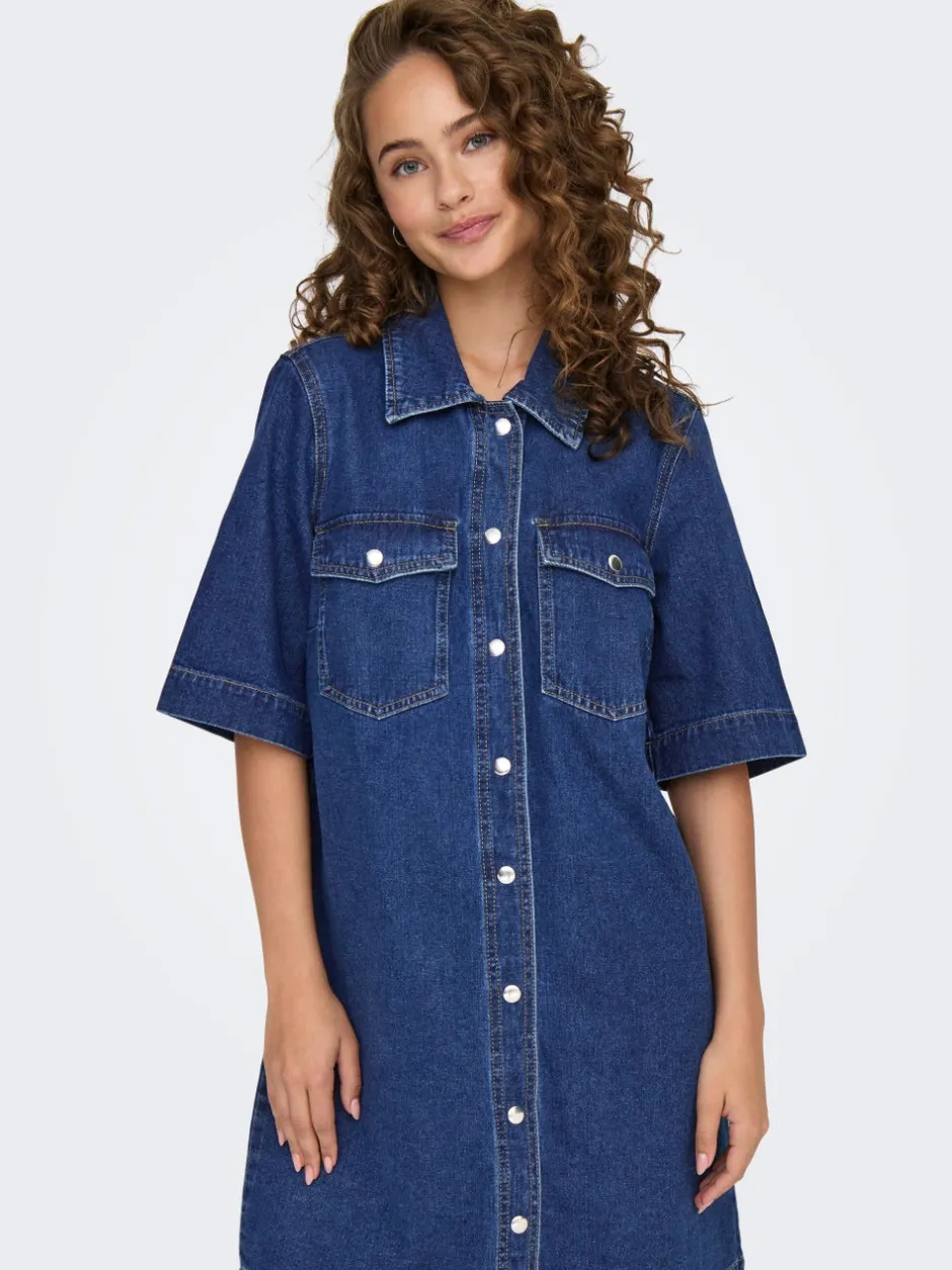 Sale ONLBELLE Kort kjole Dame Kjoler|Double Denim