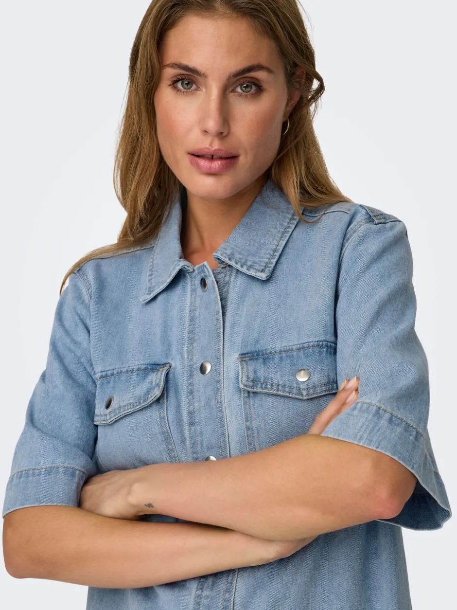 Sale ONLBELLE Kort kjole Dame Kjoler|Double Denim