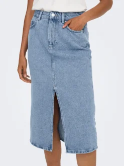 Sale ONLBIANCA Denim Denim-nederdel Midinederdel Dame Nederdele|Denimnederdele
