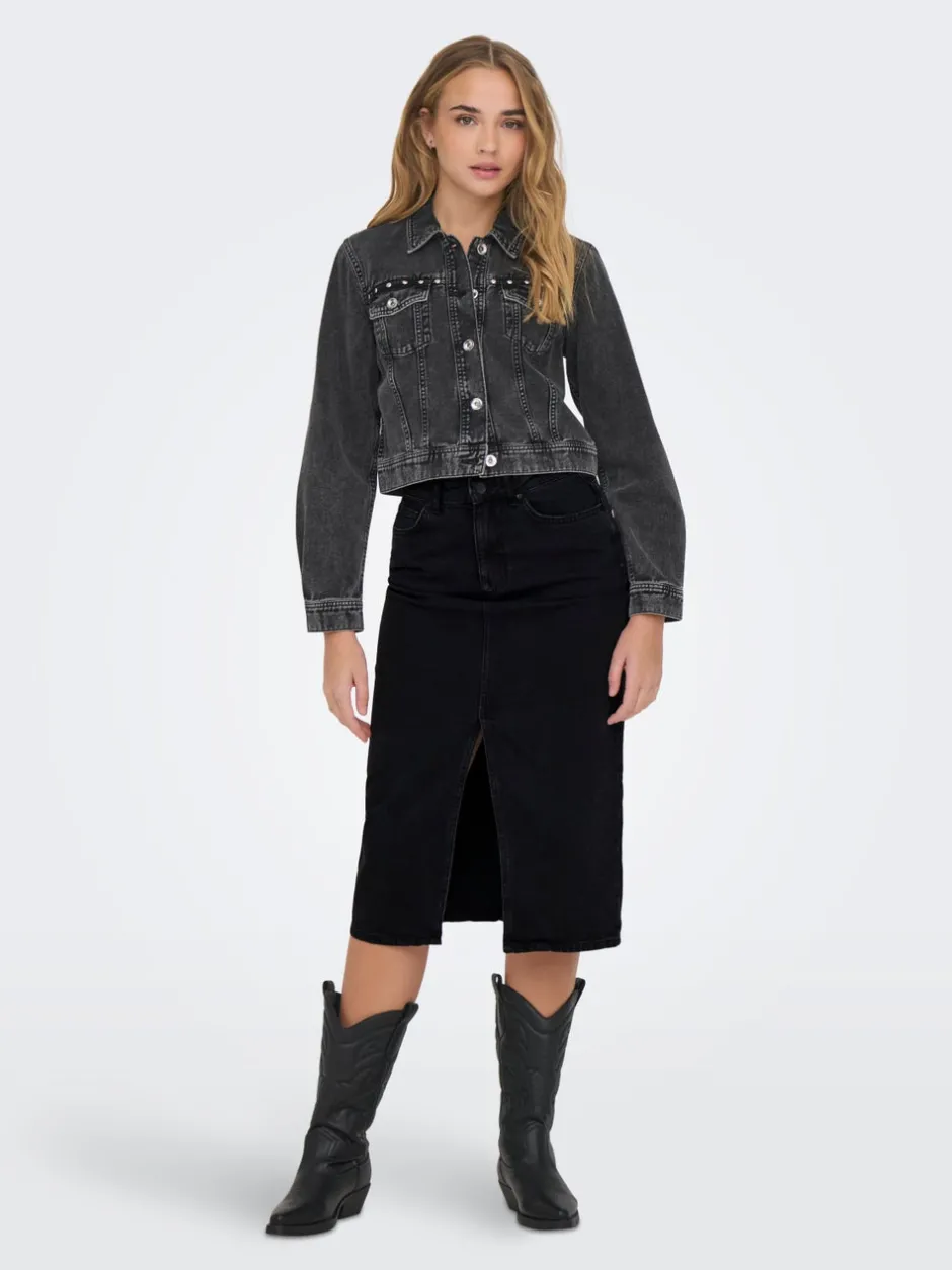 Best ONLBIANCA Denim Denim-nederdel Midinederdel Dame Nederdele|Denimnederdele