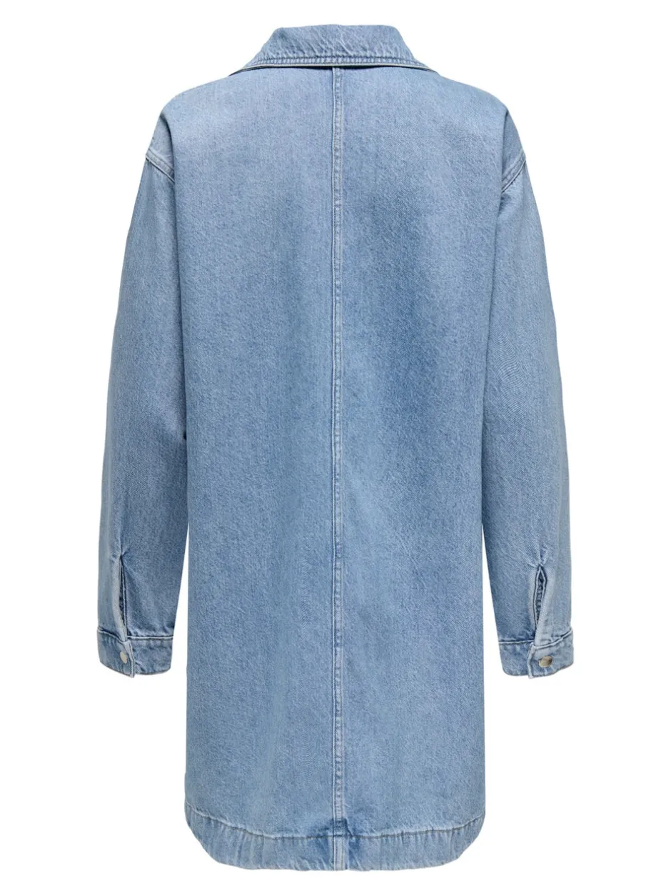 New ONLBIRDIE Kort kjole Dame Kjoler|Double Denim