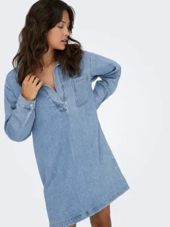 New ONLBIRDIE Kort kjole Dame Kjoler|Double Denim