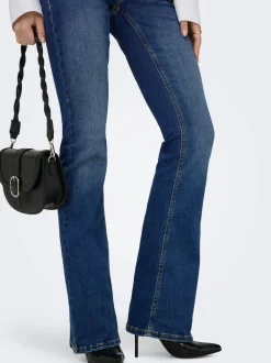 New ONLBLUSH Lav talje Flared fit Jeans Dame Jeans|Jeans