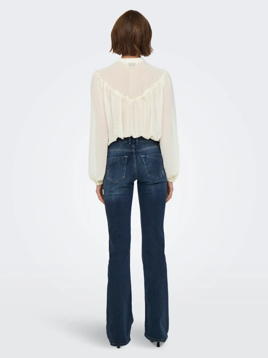 Sale ONLBLUSH Mellemhøj talje Flared fit Jeans Dame Jeans|Jeans