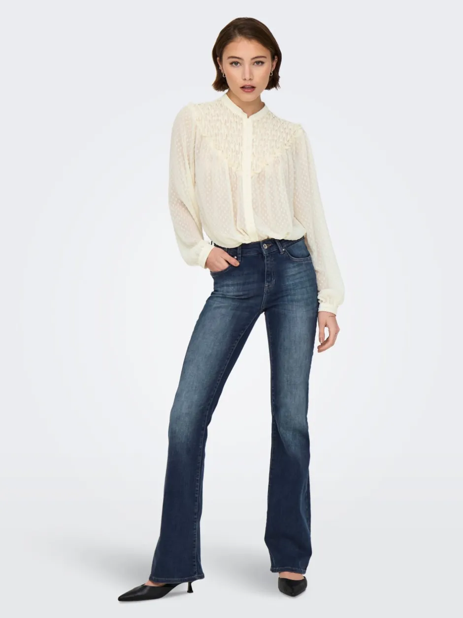 Sale ONLBLUSH Mellemhøj talje Flared fit Jeans Dame Jeans|Jeans