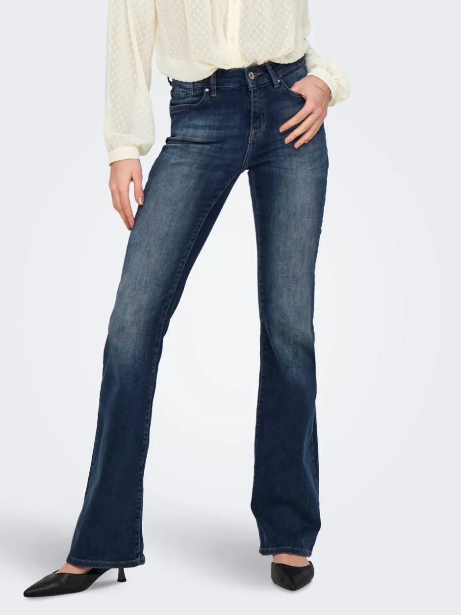 Sale ONLBLUSH Mellemhøj talje Flared fit Jeans Dame Jeans|Jeans
